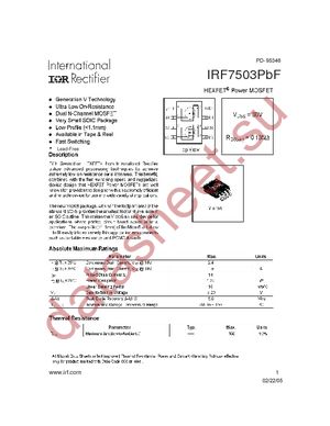 IRF7503TRPBF datasheet  